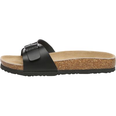 EverAU Australia EVER AU Dames Swan Leather Easy Slip-On Sandalen - Zwart Leer 36 EverAU Australia EVER AU Dames Swan Leather Easy Slip-On Sandalen - Zwart Leer 36