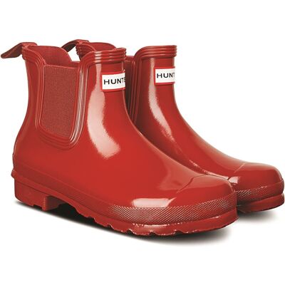 Hunter Original Chelsea Gloss Rubber dameslaarzen Military Red Wellington 42 Hunter Original Chelsea Gloss Rubber dameslaarzen Military Red Wellington 42