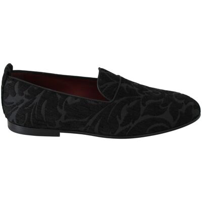 Dolce & Gabbana Zwarte Jacquard Ballerina Slippers Loafers Schoenen 40 Dolce & Gabbana Zwarte Jacquard Ballerina Slippers Loafers Schoenen 40