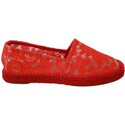 Dolce & Gabbana Rode Kant Katoenen Espadrilles Ballerina's 36 Dolce & Gabbana Rode Kant Katoenen Espadrilles Ballerina's 36