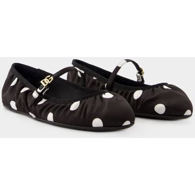 Dolce & Gabbana Ballerina's - Dolce&Gabbana - Katoen - Zwart/Wit 36 Dolce & Gabbana Ballerina's - Dolce&Gabbana - Katoen - Zwart/Wit 36