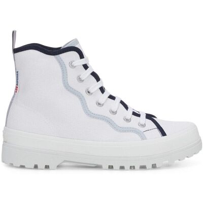 Superga Dames/Dames 2341 Alpina Krullende Bindingen Enkellaarsjes (Wit/blauw) 36.5 Superga Dames/Dames 2341 Alpina Krullende Bindingen Enkellaarsjes (Wit/blauw) 36.5
