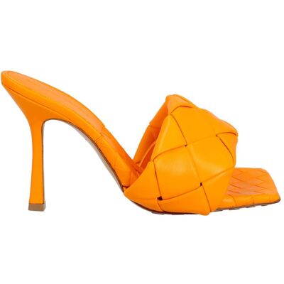 Bottega Veneta Lido Mule oranje 39.5 EU Bottega Veneta Lido Mule oranje 39.5 EU