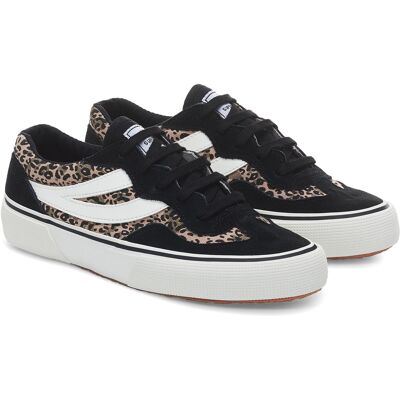 Superga Dames/Dames 2941 Revolley Suède Trainers met Luipaardprint (Zwart/Wit) 36.5 Superga Dames/Dames 2941 Revolley Suède Trainers met Luipaardprint (Zwart/Wit) 36.5