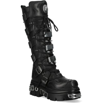 New Rock M-161-C10 kniehoge zwarte leren spikes gothic laarzen 46 New Rock M-161-C10 kniehoge zwarte leren spikes gothic laarzen 46
