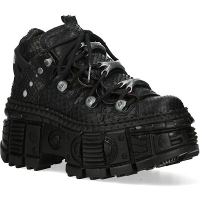 New Rock M-106WALL-C65 Python Zwarte Leren Platform Enkellaarsjes 41 New Rock M-106WALL-C65 Python Zwarte Leren Platform Enkellaarsjes 41