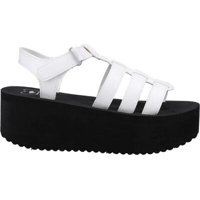 Rocket Dog Dames/Dames Helio Terrence Wedge Sandalen (Wit/zwart) 39 Rocket Dog Dames/Dames Helio Terrence Wedge Sandalen (Wit/zwart) 39