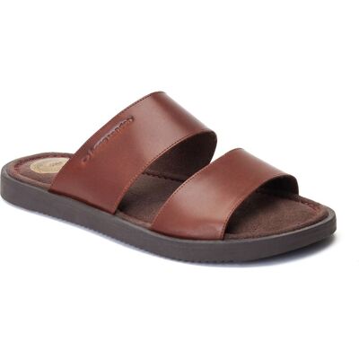 Base London Maven Leren Heren Sandalen In Gebrand Bruin 46 Base London Maven Leren Heren Sandalen In Gebrand Bruin 46
