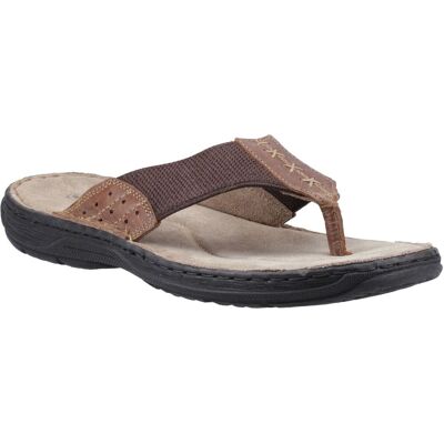 Hush Puppies Alan Toepost Leer Heren Tan Flip-Flops 40.5 Hush Puppies Alan Toepost Leer Heren Tan Flip-Flops 40.5