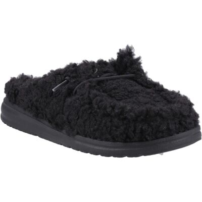 HEYDUDE Wendy Polyester Dames Zwarte Muilen 37 HEYDUDE Wendy Polyester Dames Zwarte Muilen 37