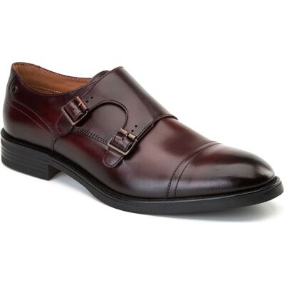 Base London Taper Lederen Mannen Bordo Dubbele Monk Schoenen 43 Base London Taper Lederen Mannen Bordo Dubbele Monk Schoenen 43