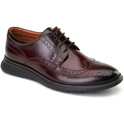 Base London Flight 25 Heren Brogues Schoenen Van Leer In Bordeauxkleur 47.5 Base London Flight 25 Heren Brogues Schoenen Van Leer In Bordeauxkleur 47.5