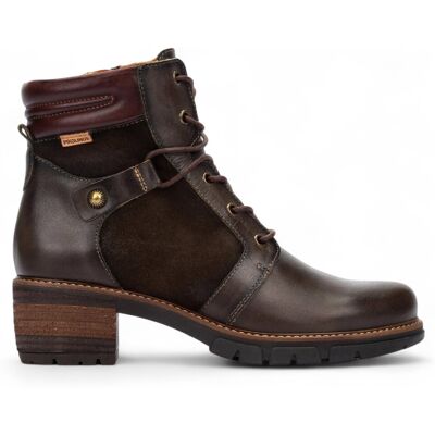Pikolinos Dames Forest Brown Leren Enkellaarsjes met Rits en Veterhak - San Sebastián 42 Pikolinos Dames Forest Brown Leren Enkellaarsjes met Rits en Veterhak - San Sebastián 42