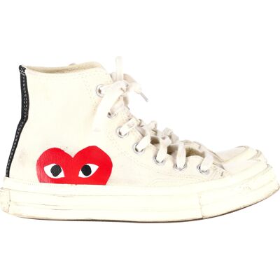Converse x Comme des Garçons Play 70 Chuck Taylor Hoge Sneakers in Crème Canvas 36.5 Converse x Comme des Garçons Play 70 Chuck Taylor Hoge Sneakers in Crème Canvas 36.5