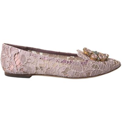 Dolce & Gabbana Kant Ballerina Flats met Kristal Detail 35.5 EU Dolce & Gabbana Kant Ballerina Flats met Kristal Detail 35.5 EU