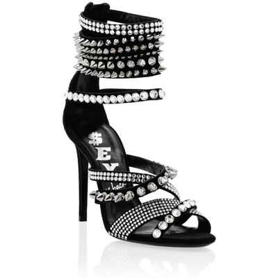 Philipp Plein Suede Sandals High Heels 38 Philipp Plein Suede Sandals High Heels 38