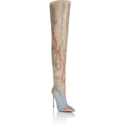 Philipp Plein Laarzen Hakken Overknees Flame 40 Philipp Plein Laarzen Hakken Overknees Flame 40
