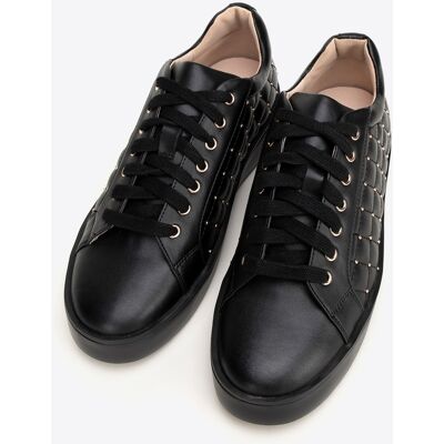 Wittchen Dames leren sneakers met gewatteerde bovenkant, zwart, natuurlijk leer 36 Wittchen Dames leren sneakers met gewatteerde bovenkant, zwart, natuurlijk leer 36
