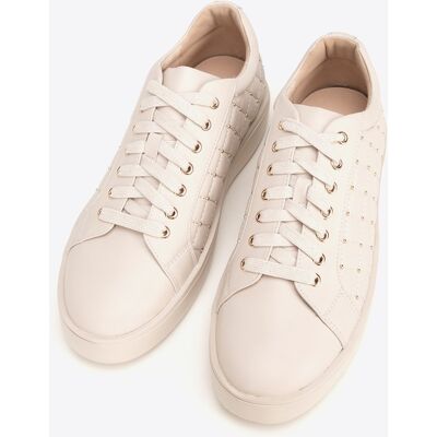 Wittchen Dames leren sneakers met gewatteerde bovenkant, crème, natuurlijk leer 37 Wittchen Dames leren sneakers met gewatteerde bovenkant, crème, natuurlijk leer 37