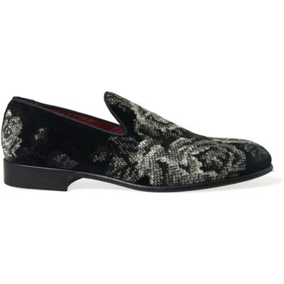 Dolce & Gabbana Bloemendruk Velours Loafers Slip-on 39 Dolce & Gabbana Bloemendruk Velours Loafers Slip-on 39