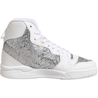 Chiara Ferragni Witte Zilveren Hoge Sneakers voor Dames 39 Chiara Ferragni Witte Zilveren Hoge Sneakers voor Dames 39