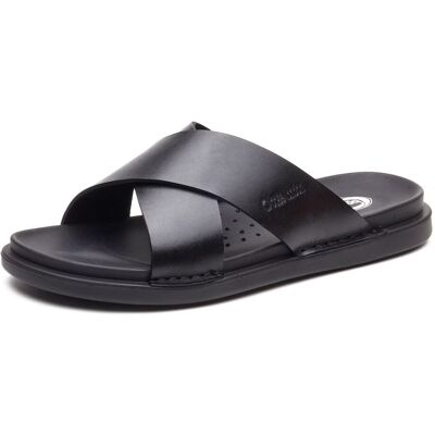 Base London Drift Leren Heren Zwarte Sandalen 44.5 Base London Drift Leren Heren Zwarte Sandalen 44.5
