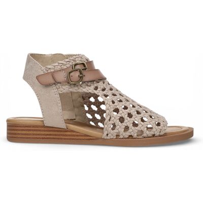 Blowfish Malibu Dames Golden Beige Weave Micro Wedge Sandals - Anuella 36 Blowfish Malibu Dames Golden Beige Weave Micro Wedge Sandals - Anuella 36