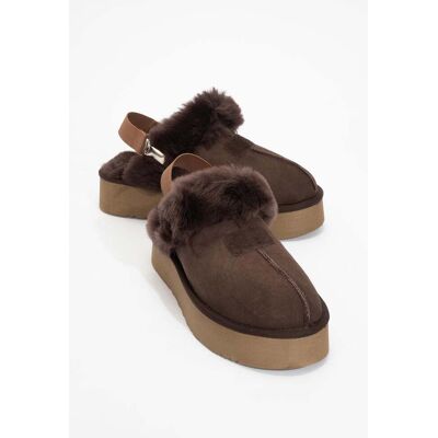 Forever & Always Olessa leren pantoffel met bont 38 Forever & Always Olessa leren pantoffel met bont 38
