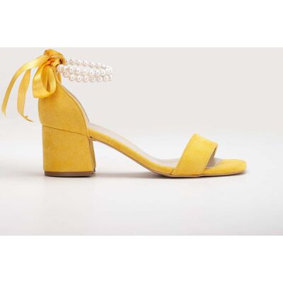 Forever & Always Illy Laag Block Hak Sandalen with Pearls 40 Forever & Always Illy Laag Block Hak Sandalen with Pearls 40