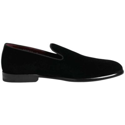 Dolce & Gabbana Zwarte Velours Instappers Formele Heren Dresschoenen 40 Dolce & Gabbana Zwarte Velours Instappers Formele Heren Dresschoenen 40