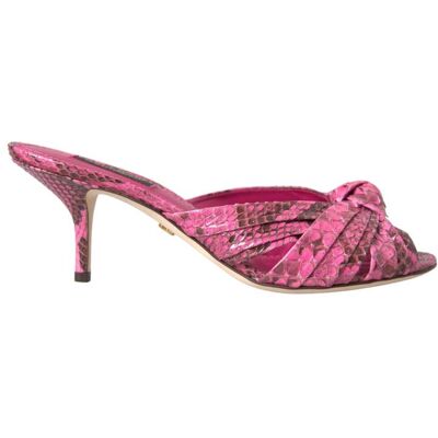 Dolce & Gabbana Roze Exotische Leren Kitten Heels Slides Schoenen 36 Dolce & Gabbana Roze Exotische Leren Kitten Heels Slides Schoenen 36