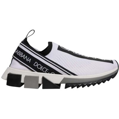 Dolce & Gabbana Zwarte Witte Slip On Sorrento Sneakers Schoenen 40 Dolce & Gabbana Zwarte Witte Slip On Sorrento Sneakers Schoenen 40