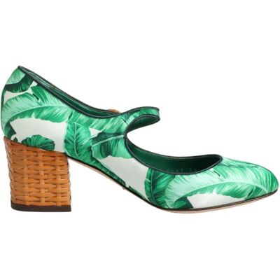 Dolce & Gabbana Groene Zijde MARY JANES Blad Sandalen Schoenen 36 Dolce & Gabbana Groene Zijde MARY JANES Blad Sandalen Schoenen 36