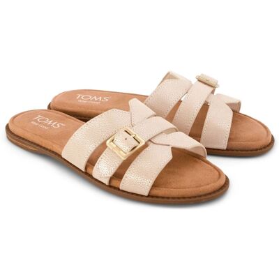 TOMS Sol Mule Leer Dames Champagne Sandalen 40.5 TOMS Sol Mule Leer Dames Champagne Sandalen 40.5