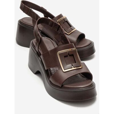 Forever & Always Lucia Leer Gesp Platform Sandaal 36 Forever & Always Lucia Leer Gesp Platform Sandaal 36