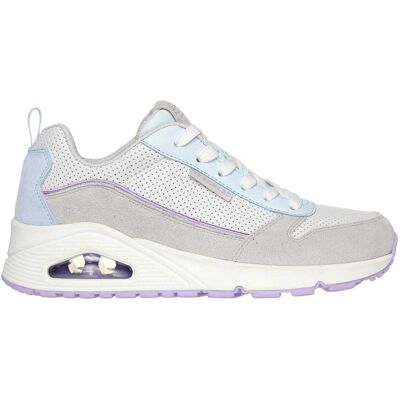 Skechers Dames Uno Stand On Air Suède Sneakers (Grijs/Lichtblauw) 36 Skechers Dames Uno Stand On Air Suède Sneakers (Grijs/Lichtblauw) 36