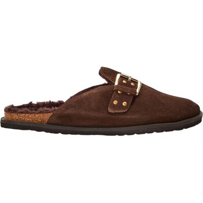 Steve Madden Damesclogs van suède met gesp in de kleur Evergreen (Bruin) 36 Steve Madden Damesclogs van suède met gesp in de kleur Evergreen (Bruin) 36