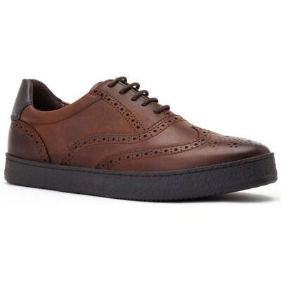 Base London Christo Leren Heren Bruine Veterschoenen 46 Base London Christo Leren Heren Bruine Veterschoenen 46