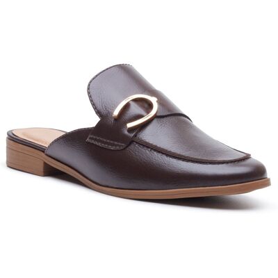 Hush Puppies Calla Leren Dames Chocolade Muilen 39 Hush Puppies Calla Leren Dames Chocolade Muilen 39