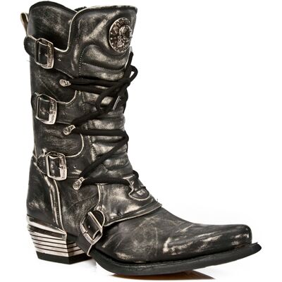 New Rock grijze Dallas leren laarzen voor heren - M.7993-S3 45 New Rock grijze Dallas leren laarzen voor heren - M.7993-S3 45