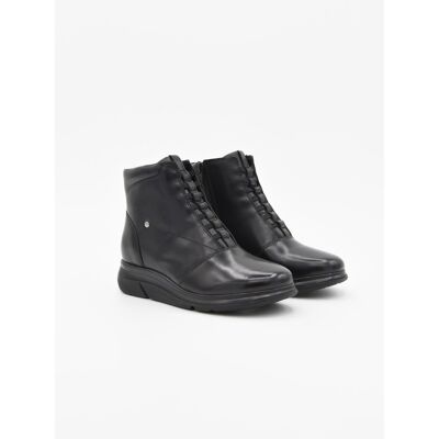 Purapiel Wedge Enkelboot Bro10 Zwart 41 Purapiel Wedge Enkelboot Bro10 Zwart 41