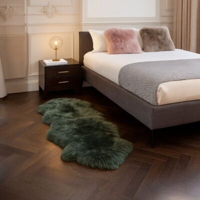 Infinity Leather Echte schapenvacht tijmgroen dubbel natuurlijk zijdeachtig zacht echt wollen tapijt One Size Infinity Leather Echte schapenvacht tijmgroen dubbel natuurlijk zijdeachtig zacht echt wollen tapijt One Size