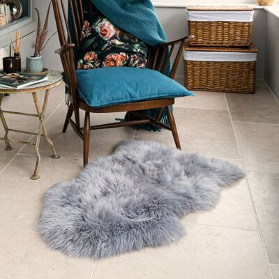 Infinity Leather Echte grijze schapenvacht, zijdezacht, natuurlijk, zacht, pluizig, echt wollen tapijt One Size Infinity Leather Echte grijze schapenvacht, zijdezacht, natuurlijk, zacht, pluizig, echt wollen tapijt One Size