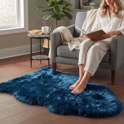 Infinity Leather Echte diamantblauwe schapenvacht Natuurlijke Zijdezachte, Zachte, Zachte Echte Wollen Tapijt 60 cm x 90 cm Infinity Leather Echte diamantblauwe schapenvacht Natuurlijke Zijdezachte, Zachte, Zachte Echte Wollen Tapijt 60 cm x 90 cm