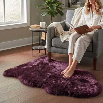 Infinity Leather Echte bordeauxrode schapenvacht Natuurlijke Zijdezachte Zachte Luchtige Echte Wollen Tapijt 60 cm x 90 cm Infinity Leather Echte bordeauxrode schapenvacht Natuurlijke Zijdezachte Zachte Luchtige Echte Wollen Tapijt 60 cm x 90 cm