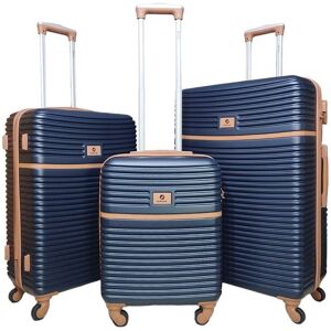Infinity Leather Harde Schaal Navy Blauwe 4-Wiel Koffer Set One Size Infinity Leather Harde Schaal Navy Blauwe 4-Wiel Koffer Set One Size