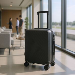 Infinity Leather Harde schaal zwarte cabine 48 x 37 x 20 cm bagagekoffer geschikt voor Easyjet, Ryanair S Infinity Leather Harde schaal zwarte cabine 48 x 37 x 20 cm bagagekoffer geschikt voor Easyjet, Ryanair S