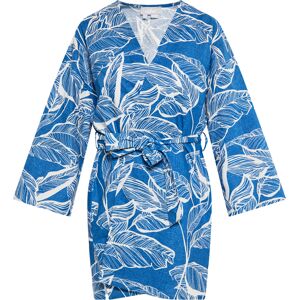 usha Kimono Dames Blauw wol wit L usha Kimono Dames Blauw wol wit L