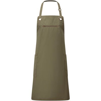 Premier Unisex Volwassenen Gerst Duurzaam Volledig Schort met Contraststiksel (Olijf/Kastanje) One Size Premier Unisex Volwassenen Gerst Duurzaam Volledig Schort met Contraststiksel (Olijf/Kastanje) One Size