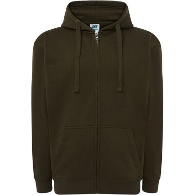 JHK Unisex effen capuchon met rits voor volwassenen (Khaki) 2XL JHK Unisex effen capuchon met rits voor volwassenen (Khaki) 2XL